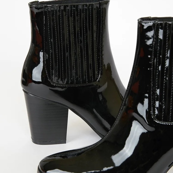 NWT [Lulus] Valine Black Patent Mid-Calf Boots 8.5 - Picture 4 of 4